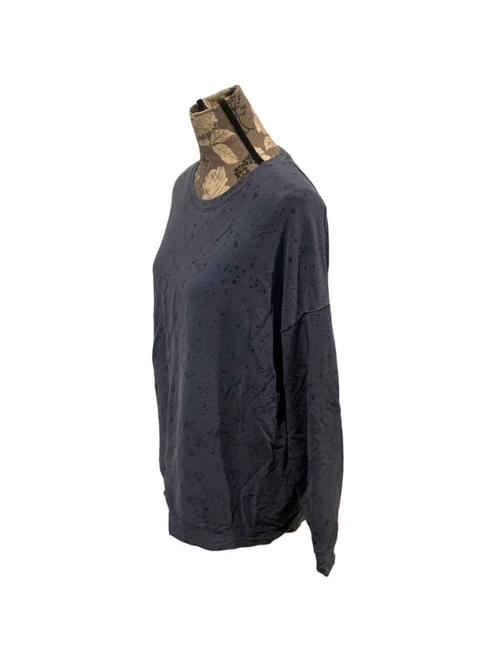 ATHLETA Studio to Street Blue Paint Splatter Crewneck Top size large - Picture 3 of 7
